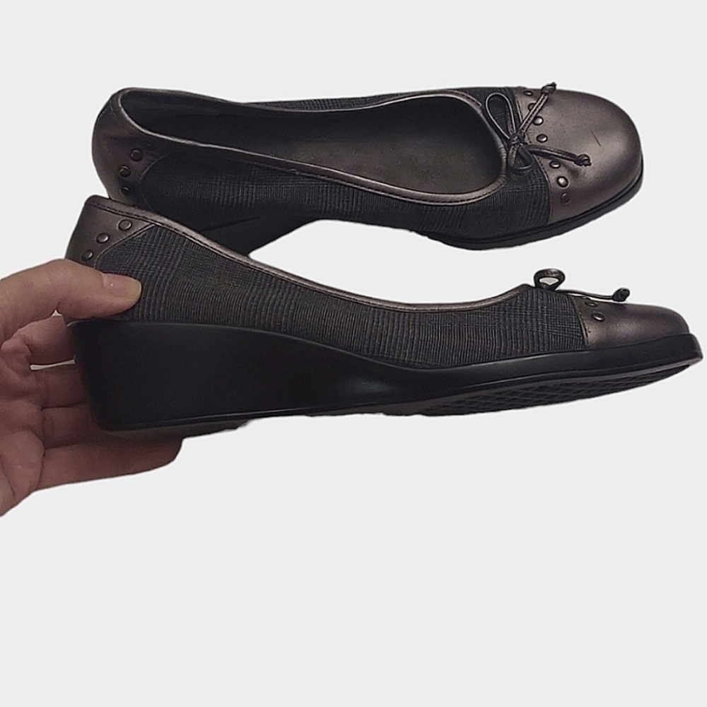 AEROSOLES Temahawk Slip On Gray Wedge Shoe